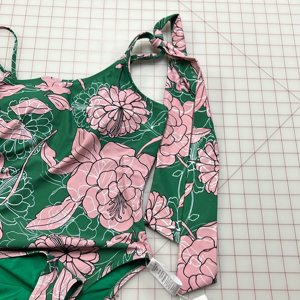 MILLY NWT Cabana Pink Nenuphar 1 Shoulder Water Lily One Piece Swimsuit Beach S - Picture 10 of 16